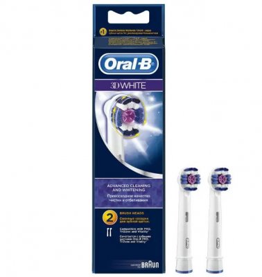 Купить oral-b (орал-би) насадки для электрических зубных щеток, насадка 3d white отбеливающие 2 шт в Заволжье