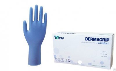 Купить перчатки dermagrip comfort смотр.нестер. нитрил. н/оп. р.s №100 пар (wrp, малайзия) в Заволжье