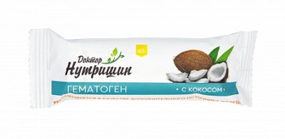 Купить гематоген доктор нутришин кокос 40г бад в Заволжье