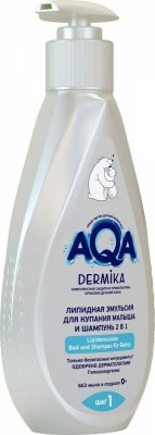 Купить aqa dermika (аква дермика), эмульсия для купания малыша и шампунь 2в1 липидная, 250мл в Заволжье