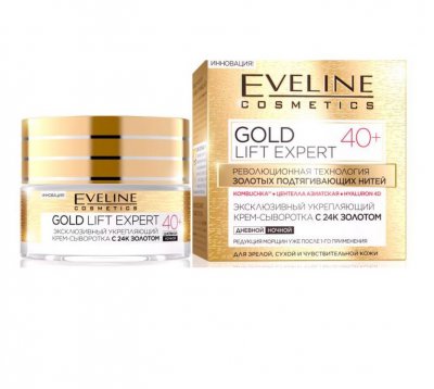 Купить eveline (эвелин) крем-сыворотка для лца укрепляющая 40+ gold lift expert 50мл в Заволжье