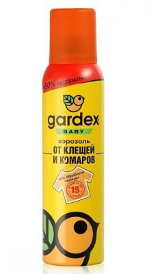 Купить гардекс (gardex) беби аэрозоль от клещей и комаров на одежду, 150мл в Заволжье