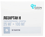 Купить лозартан-н, таблетки, покрытые пленочной оболочкой 25мг+100мг, 30 шт в Заволжье