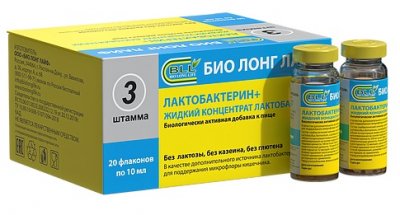 Купить лактобактерин+, жидкий концентрат лактобактерий, флакон 10мл, 20 шт бад в Заволжье