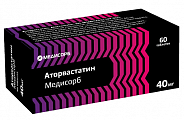 Купить аторвастатин медисорб, таблетки покрытые пленочной оболочкой 40 мг, 60 шт в Заволжье
