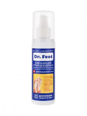 Купить dr foot (доктор фут) дезодорант для ног против неприятного запаха освежающий, спрей 150мл в Заволжье