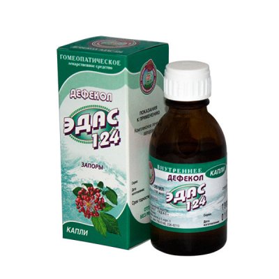 Купить эдас-124 дефекол (слабит), капли для приема внутрь гомеопатические, 25мл в Заволжье