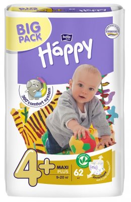 Купить bella baby happy (белла) подгузники 4+ макси+ 9-20кг 62 шт в Заволжье