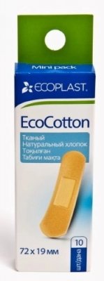 Купить ecoplast ecocotton набор тканевых пластырей 72 х 19мм, 10 шт в Заволжье
