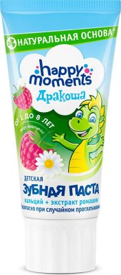 Купить happy moments (хэппи моментс) зубная паста для детей дракоша малина, 60мл в Заволжье