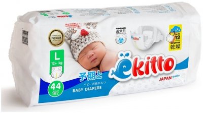 Купить ekitto (ёкито) подгузники детские размер  l 12+кг, 44шт в Заволжье