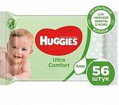 Купить huggies (хаггис) салфетки влажные для детей ультра комфорт алоэ 56шт в Заволжье