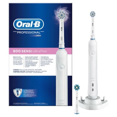 Купить орал-би (oral-b) электрическая зубная щетка professional 800 d 16.524.3u sensi ultra thin, 1 шт. (ор в Заволжье