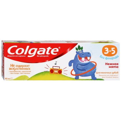 Купить колгейт (colgate) зубная паста детская без фтора с 3-5 лет, 60мл в Заволжье