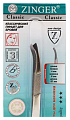 Zinger пинцет скошенный изогнутый b-5561