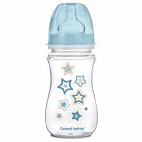 Canpol (Канпол) бутылочка пластиковая EasyStart Newborn антиколиковая с широким горлом с 3 месяцев, 240 мл голубая