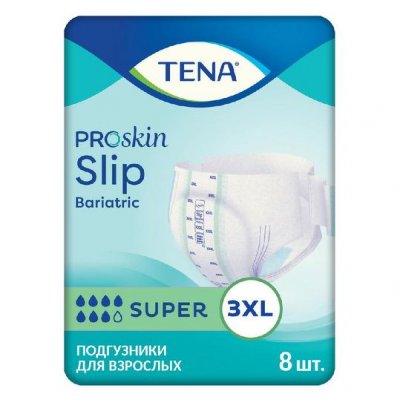 Купить tena (тена) подгузники proskin slip bariatric super размер 3xl, 8 шт в Заволжье