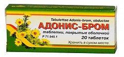 Купить адонис-бром, таблетки покрытые оболочкой, 20шт в Заволжье
