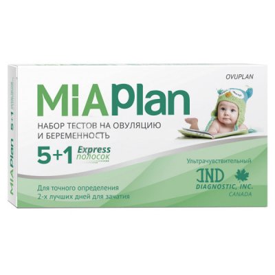 Купить тест для определения овуляции miaplan (миаплан), 5 шт+тест для определения беременности, 1 шт в Заволжье