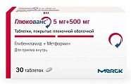 Купить глюкованс, таблетки, покрытые пленочной оболочкой, 500мг+5мг, 30 шт в Заволжье