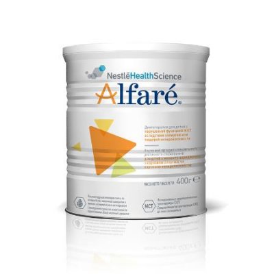 Купить alfare (алфаре) лечебная смесь при аллергии к белкам коровьего молока у детей с рождения, 400г в Заволжье