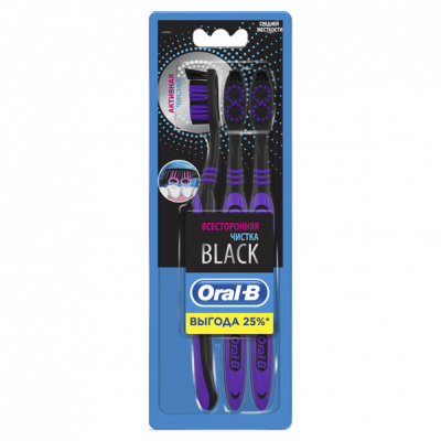 Купить орал-би (oral-b) зубная щетка всесторонняя чистка, 40 средняя 3 шт. в Заволжье