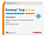 Купить конкор кор, таблетки, покрытые пленочной оболочкой 2,5мг, 90 шт в Заволжье