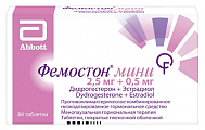Купить фемостон мини, таблетки, покрытые пленочной оболочкой 2,5мг+0,5мг, 84 шт в Заволжье