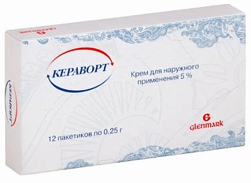 Кераворт, крем для наружного применения 5%, пакетики 250мг, 12 шт