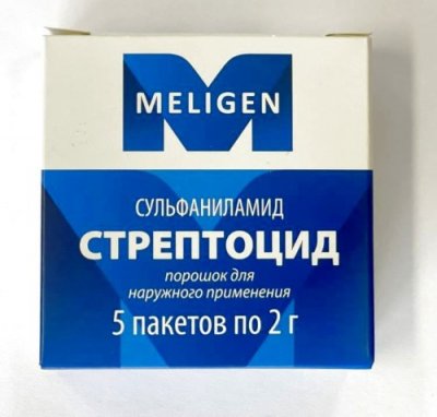 Купить стрептоцид, порошок для наружного применения, пакет 2г, 5 шт в Заволжье