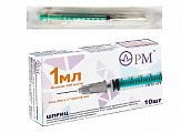Шприц 1мл инсулиновый Премьер-Мед U100 с иглой 27G (0.4х12мм), 10 шт