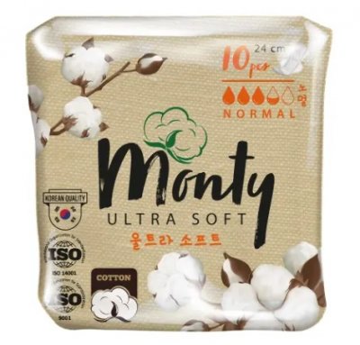 Купить monty (монти) ultra soft прокладки нормал плюс, 10 шт в Заволжье