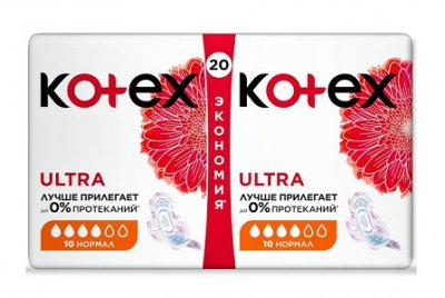 Купить kotex ultra dry (котекс) прокладки нормал дуо 20шт в Заволжье