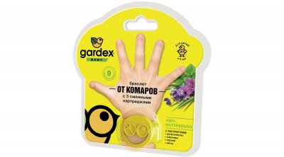 Купить gardex (гардекс) baby браслет от комаров с двух лет 1 шт (сменный картридж 3 шт) в Заволжье