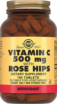Купить solgar (солгар) витамин с 500мг с шиповником, таблетки 100 шт бад в Заволжье
