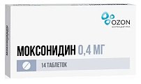 Купить моксонидин, таблетки, покрытые пленочной оболочкой 0,4мг, 14 шт в Заволжье