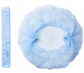 Купить шапочка-берет шарлотта нестерильная спанбонд плотность 8/м2, размер 52-62, длина 48см, голубая 125 шт в Заволжье