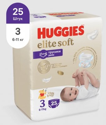 Купить huggies (хаггис) трусики elitesoft 3, 6-11кг 25 шт в Заволжье