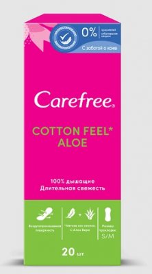 Купить carefree (кэфри) прокладки ежедневные алоэ воздухопроницаемые 20шт в Заволжье