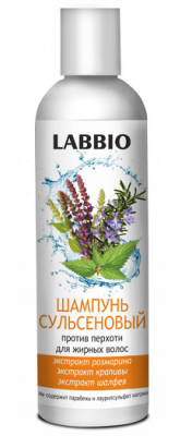 Купить labbio (лаббио) шампунь сульсеновый против перхоти для жирных волос, 250мл в Заволжье