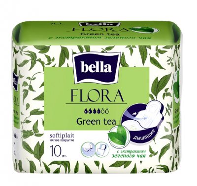 Купить bella (белла) прокладки flora с экстрактом зеленого чая 10 шт в Заволжье