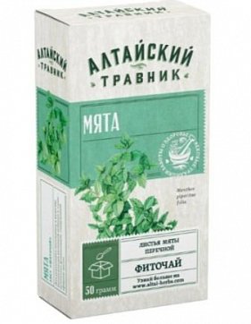 Фиточай Мята лист Алтайский травник, пачка 50г БАД