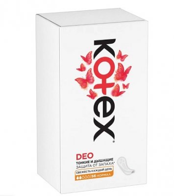 Купить kotex deo (котекс) прокладки ежедневные нормал 56шт в Заволжье