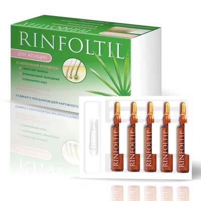 Купить rinfoltil (ринфолтил) усиленная формула от выпадения волос для женщин ампулы, 10 шт в Заволжье