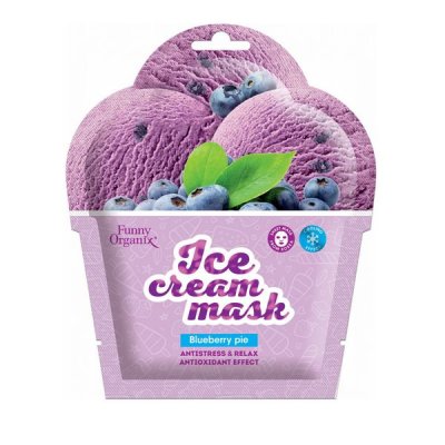 Купить funny organix (фанни органик) маска тканевая-мороженое охлаждающая прохладный релакс blueberry pie в Заволжье