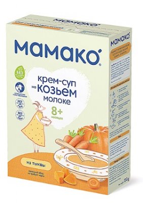 Купить мамако крем-суп из тыквы на козьем молоке с 8 месяцев, 150г в Заволжье