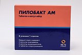 Пилобакт АМ набор (кларитромицин-таблетки 500 мг, амоксициллин-капсулы, 500 мг, омепразол-капсулы 20 мг), 56 шт