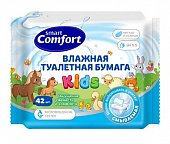 Купить смарт комфорт (smart comfort kids) бумага туалетная влажная для детей с экстрактом ромашки, 42 шт в Заволжье