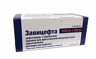 Купить завицефта, порошок для приготовления концентрата для приготовления раствора для инфузий 2000мг+500мг, флаконы 10шт в Заволжье