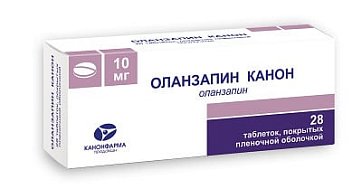 Оланзапин-Канон, таблетки, покрытые пленочной оболочкой 10мг, 28 шт